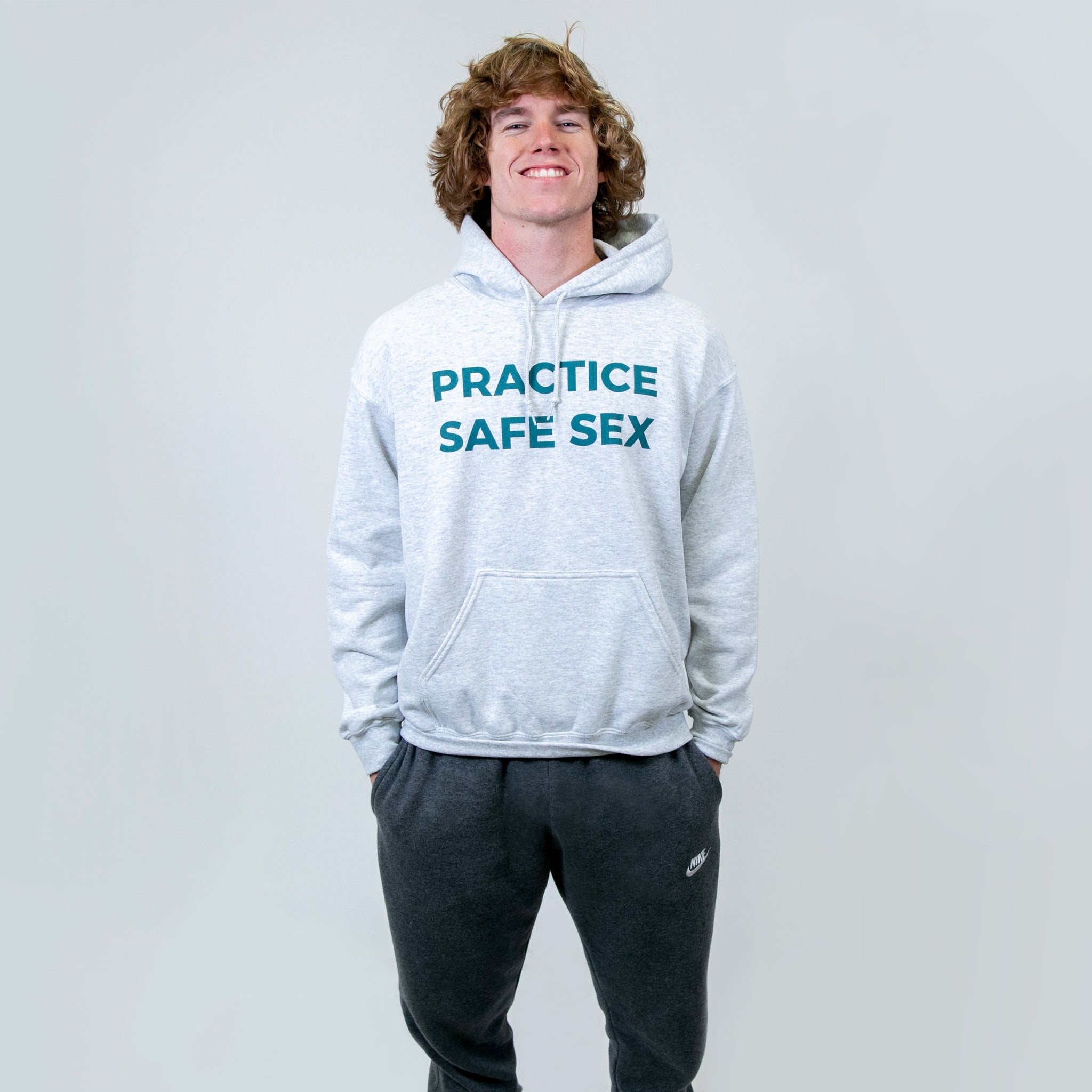 Practice Safe Sex Heather Grey Hoodie