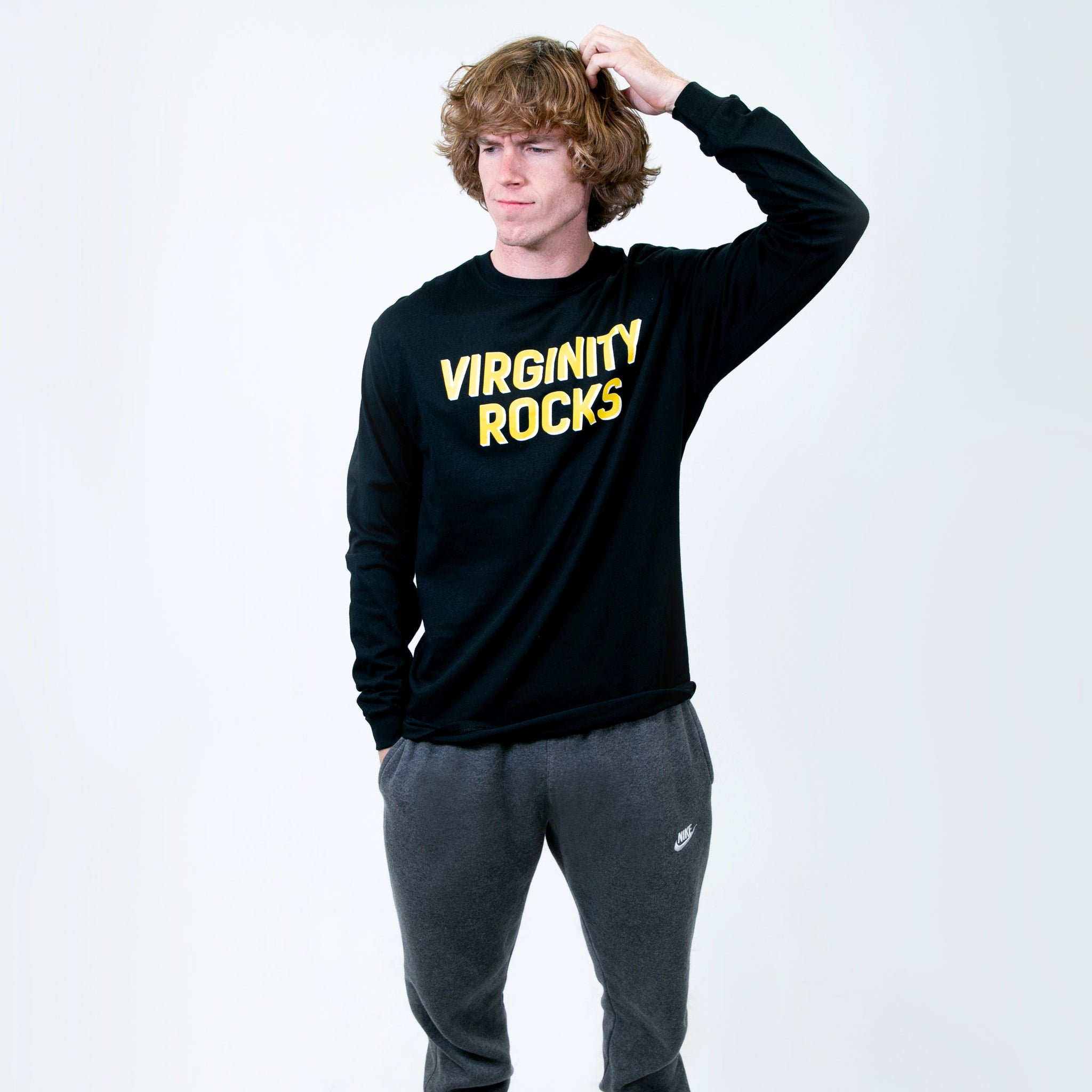 Virginity Rocks Long Sleeve Black - Main Image