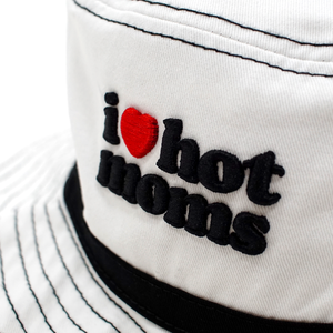 I Heart Hot Moms White Bucket Hat